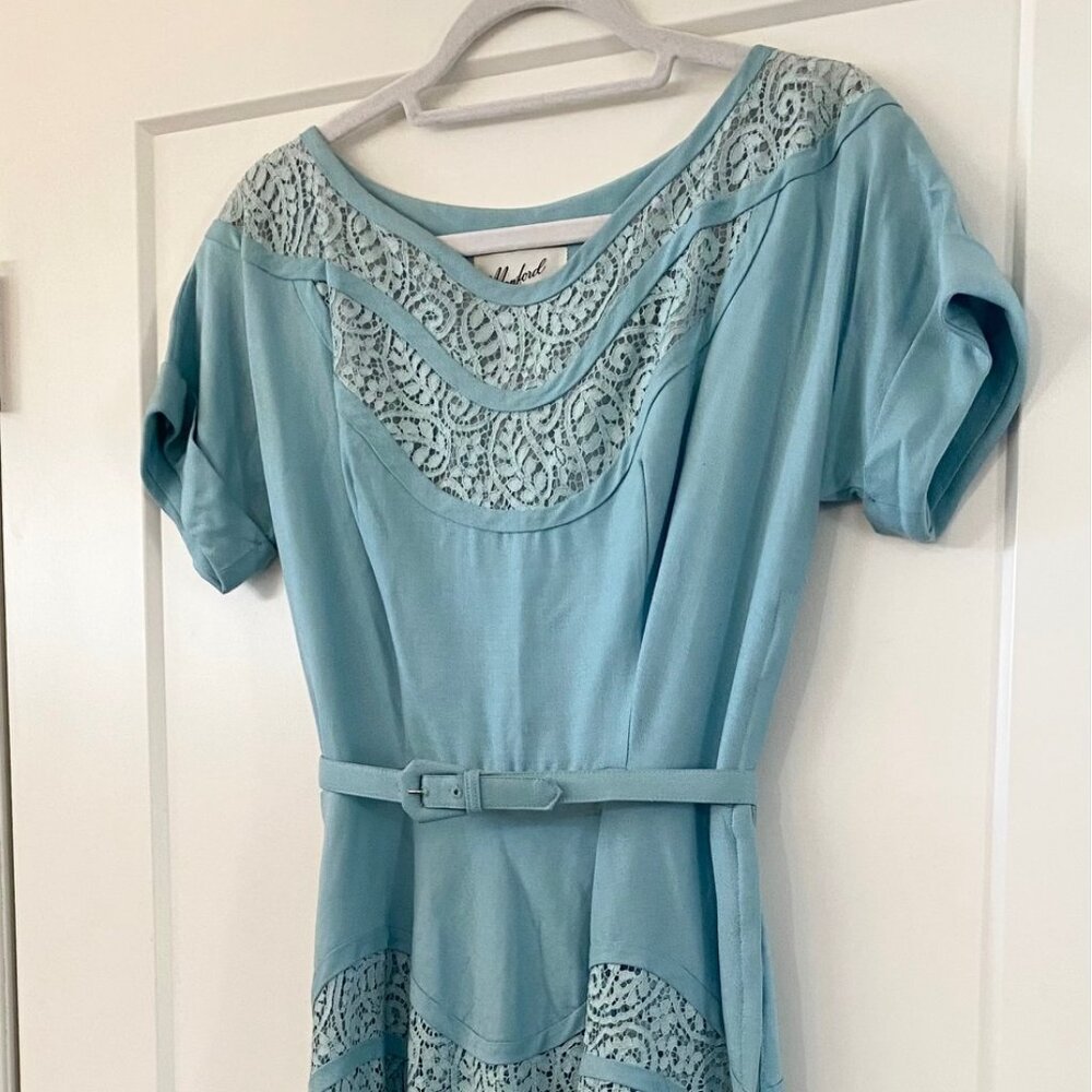 Gorgeous Robins Egg Blue Vintage 1950's dress by Manford Casuals
